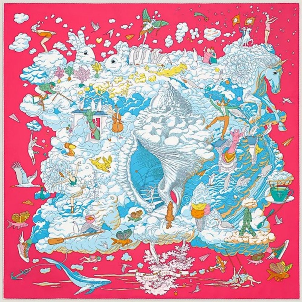 RARE Hermes Sur Mon Nuage scarf 90x90